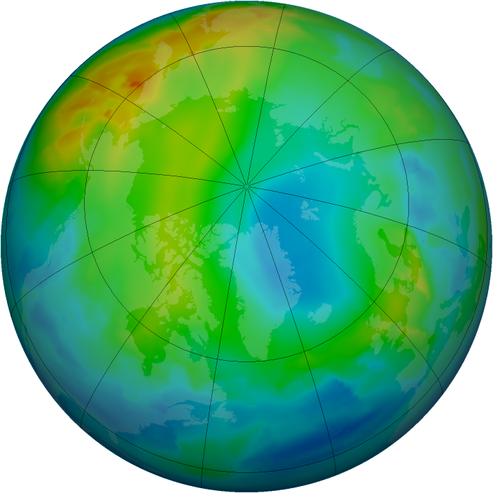 Arctic ozone map for 15 December 2011